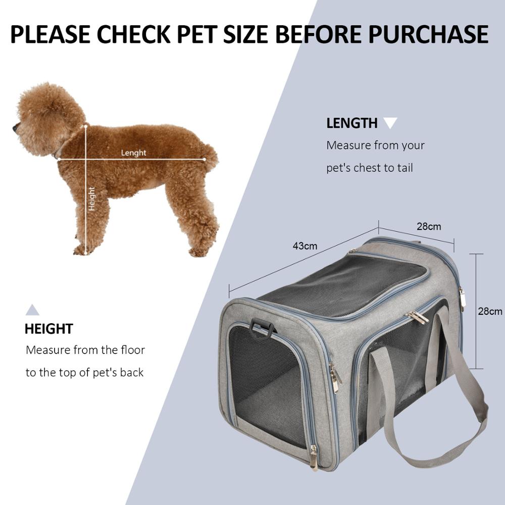 Bolsa de transporte para perros y gatos, mochila lateral suave, bolsas de viaje para mascotas, aprobada por la aerolínea, transporte para perros pequeños y gatos salientes