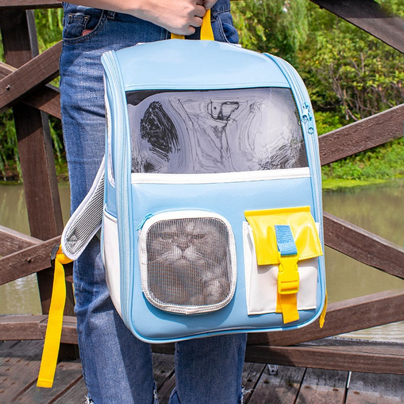 Mochila porta gato para mascotas, bolsa de viaje para gatos pequeños, bolsa de transporte para cachorros, productos portátiles, 5 estilos