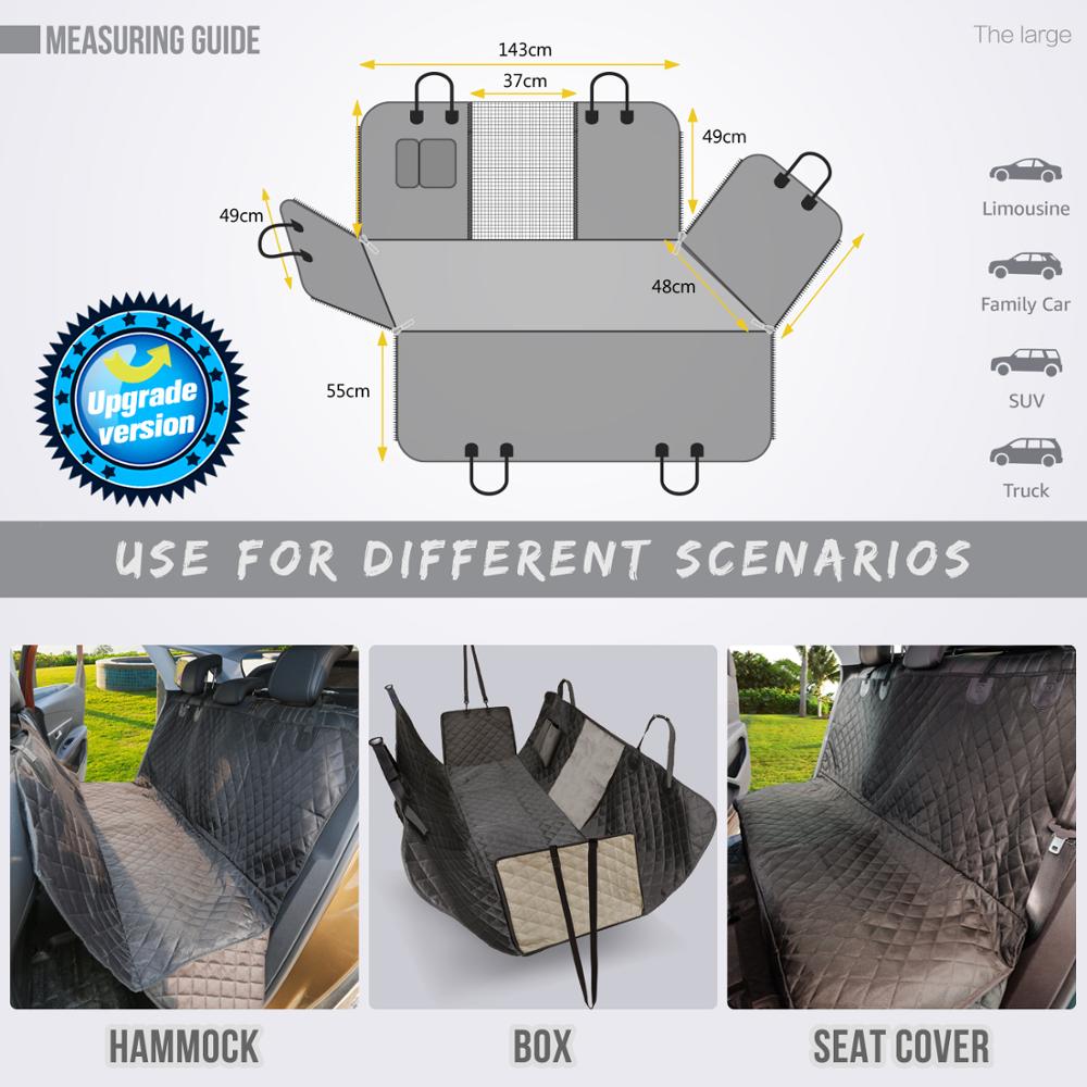 Funda de asiento trasero de coche para perro, impermeable para viaje estera de perro, gato, portador de perro, hamaca de coche, Protector de cojín
