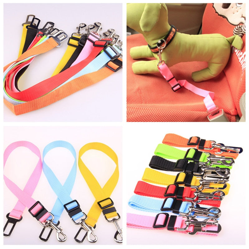 Cinturón de seguridad de coche para mascotas, accesorios para perros, arnés ajustable, correa de plomo, Clip de viaje para perros pequeños y medianos, Collar para cachorros, suministros para mascotas