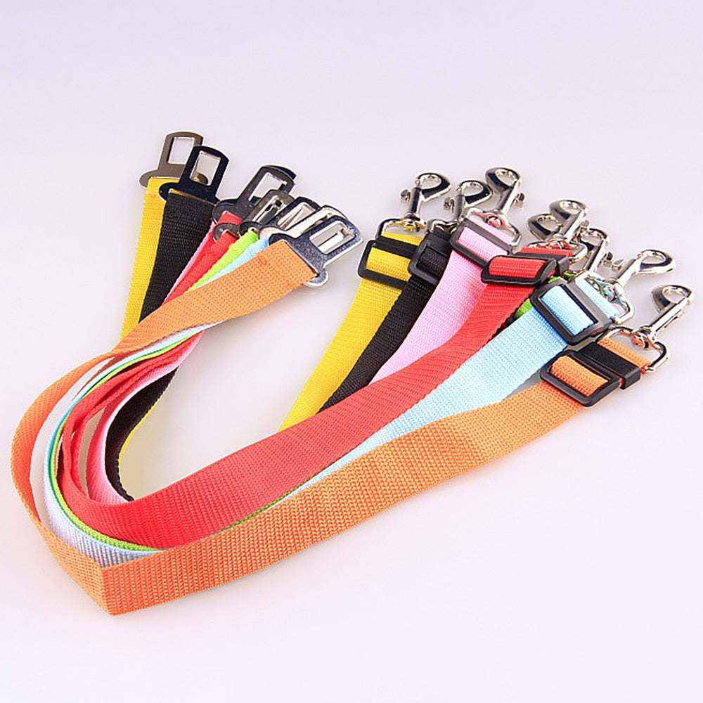 Cinturón de seguridad ajustable para perro y gato, correa de seguridad para vehículo, Collar de tracción de viaje, arnés para perro, Clip de plomo, producto para mascotas