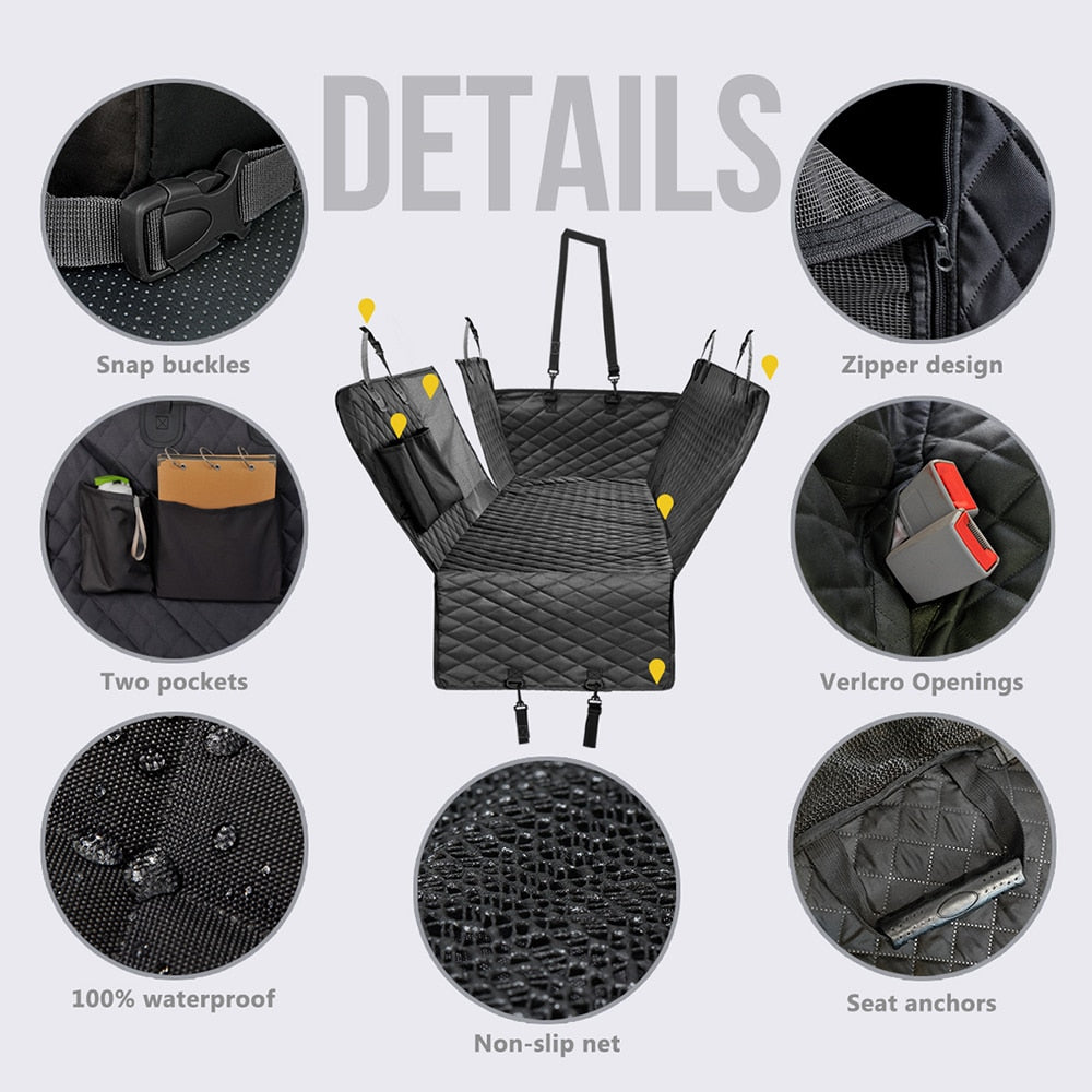 Funda de asiento trasero de coche para perro, impermeable para viaje estera de perro, gato, portador de perro, hamaca de coche, Protector de cojín