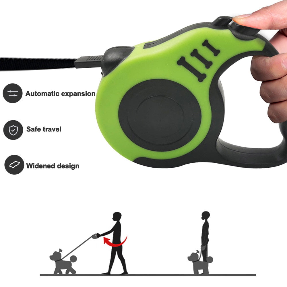 Correa de nailon retráctil para perro, extensión automática de plomo para gato, caminar, correr, ruleta, productos para mascotas, 3m/5m
