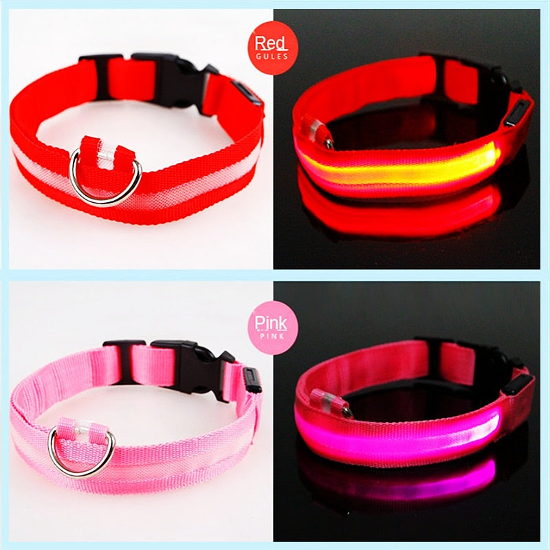 Correa Led brillante para perro, Collar luminoso con colgante, luz de lujo para perros y gatos, accesorios intermitentes de seguridad nocturna