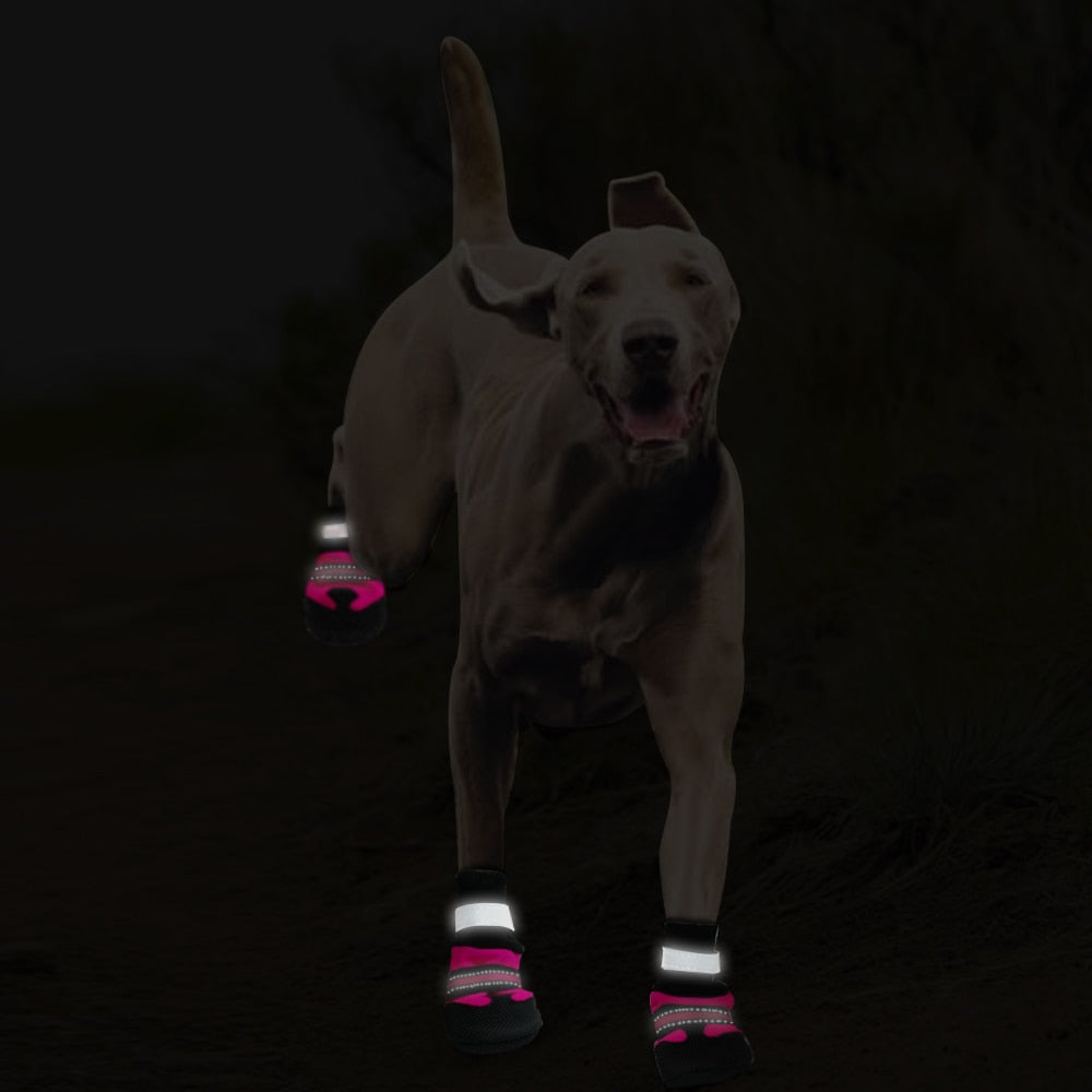 Zapatos impermeables de invierno para mascotas, botas antideslizantes para la nieve, Protector de patas, reflectante cálido para perros medianos y grandes, Labrador y Husky, 4 Uds.