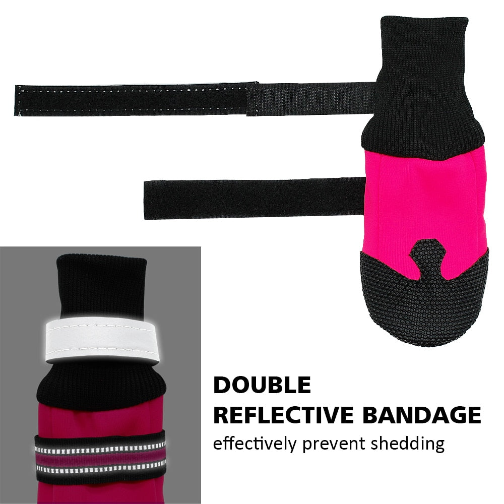 Zapatos impermeables de invierno para mascotas, botas antideslizantes para la nieve, Protector de patas, reflectante cálido para perros medianos y grandes, Labrador y Husky, 4 Uds.