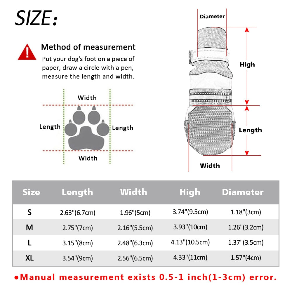 Zapatos impermeables de invierno para mascotas, botas antideslizantes para la nieve, Protector de patas, reflectante cálido para perros medianos y grandes, Labrador y Husky, 4 Uds.