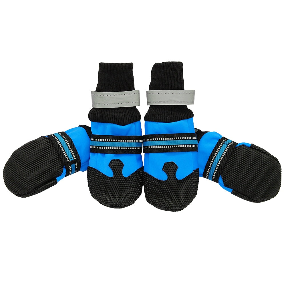 Zapatos impermeables de invierno para mascotas, botas antideslizantes para la nieve, Protector de patas, reflectante cálido para perros medianos y grandes, Labrador y Husky, 4 Uds.
