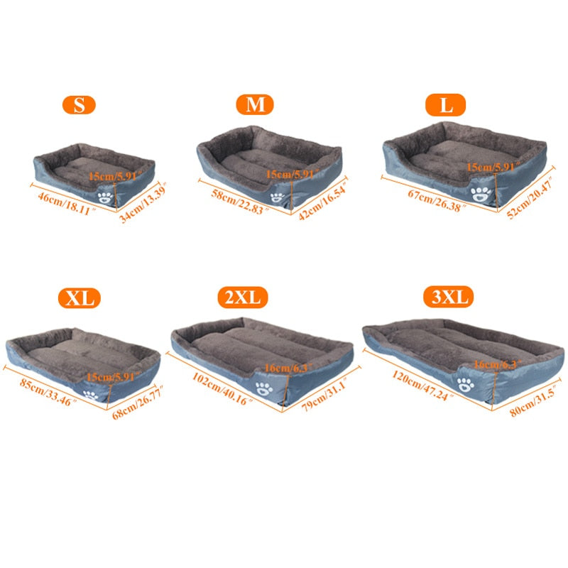 S-3XL Del Color Del Caramelo de la Pata del Animal Doméstico Sofá Camas Para Perros Impermeable Inferior Suave Fleece Caliente de la Casa Cama del Gato