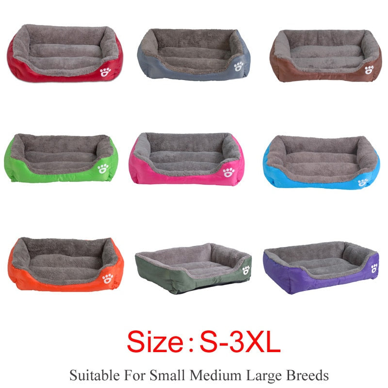 S-3XL Del Color Del Caramelo de la Pata del Animal Doméstico Sofá Camas Para Perros Impermeable Inferior Suave Fleece Caliente de la Casa Cama del Gato