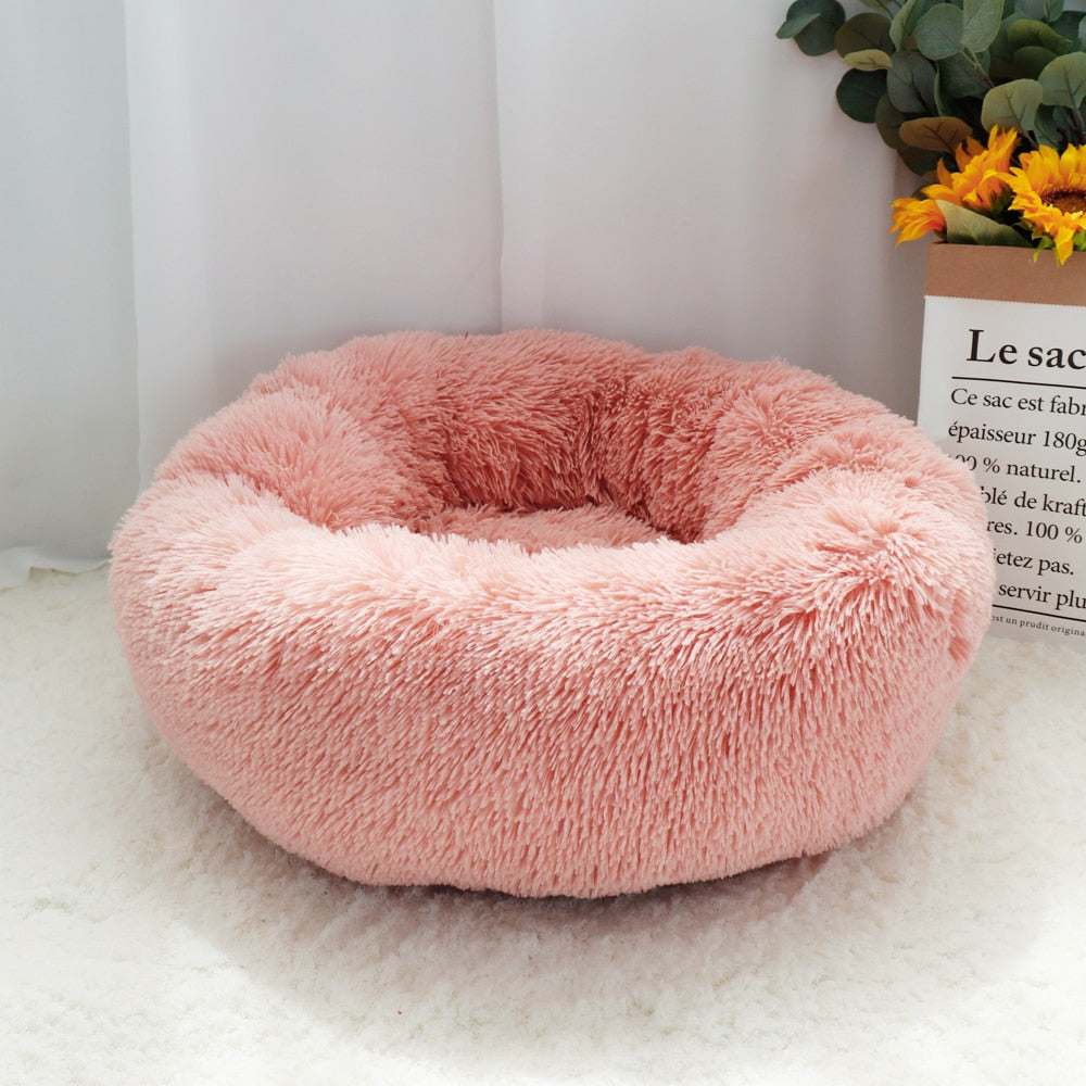 Cama larga y esponjosa para perro, tumbona ortopédica redonda, saco de dormir, perrera, sofá para cachorro y gato