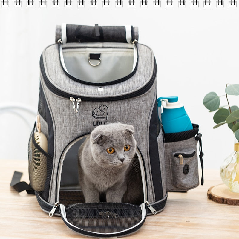 Bolsa de viaje para mascotas, Mochila deportiva portátil, plegable y transpirable, juguete para gatos y perros medianos