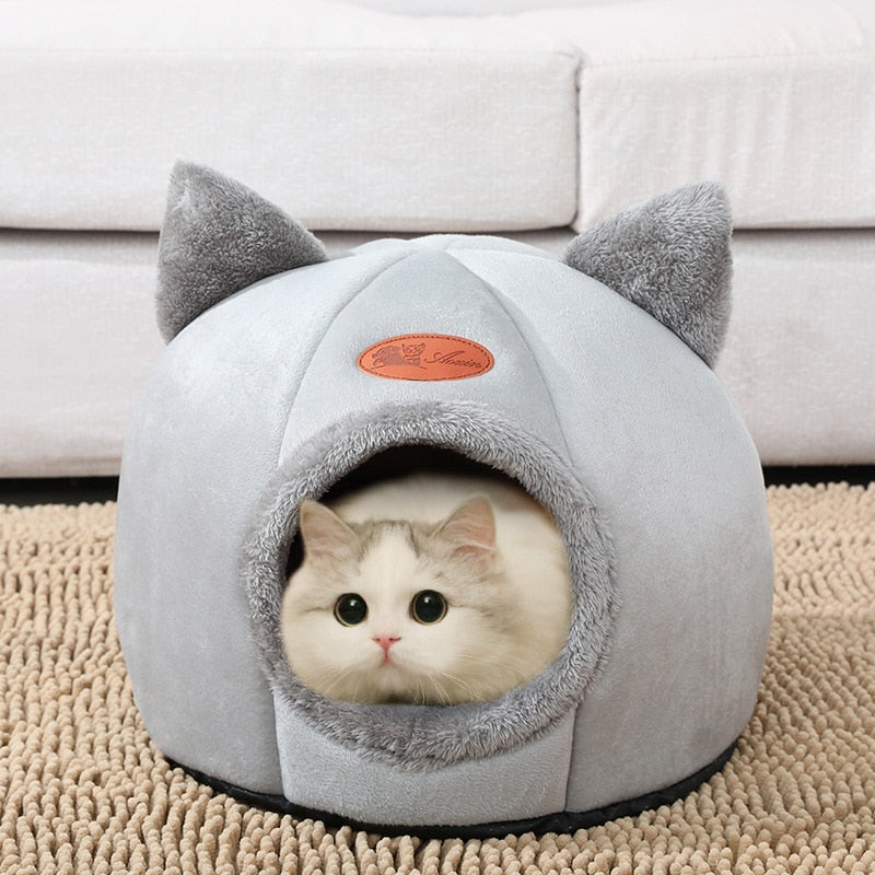 Cama cómoda para dormir profundamente en invierno para Gato, cesta para casa de perro pequeña, productos para mascotas, tienda de campaña acogedora, nido de cueva, Cama Gato interior, novedad