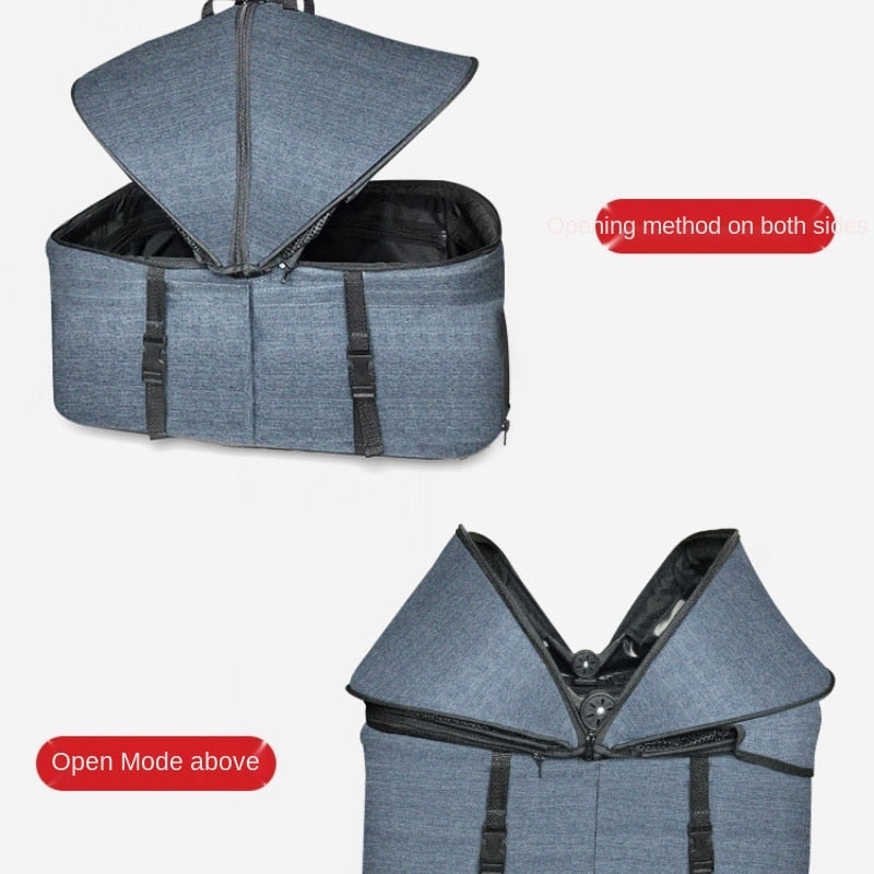 Cochecito de 4 ruedas para mascotas, bolsa pequeña de viaje plegable y desmontable, portátil, para viaje, equipaje ligero