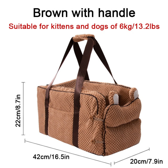 Cama portátil de viaje para gato y perro, asiento de seguridad para coche, Protector de transporte para perros pequeños, Chihuahua, Teddy