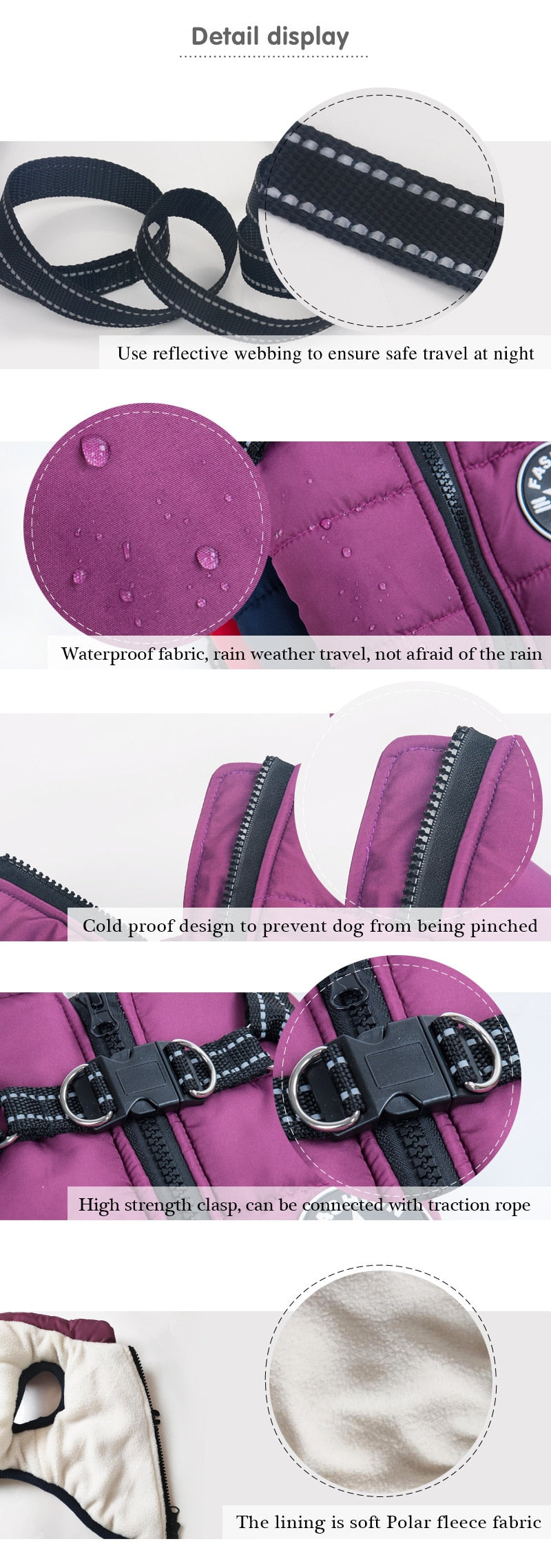 Impermeable de invierno para perros, chaqueta para lluvia. Todos los tamaños.