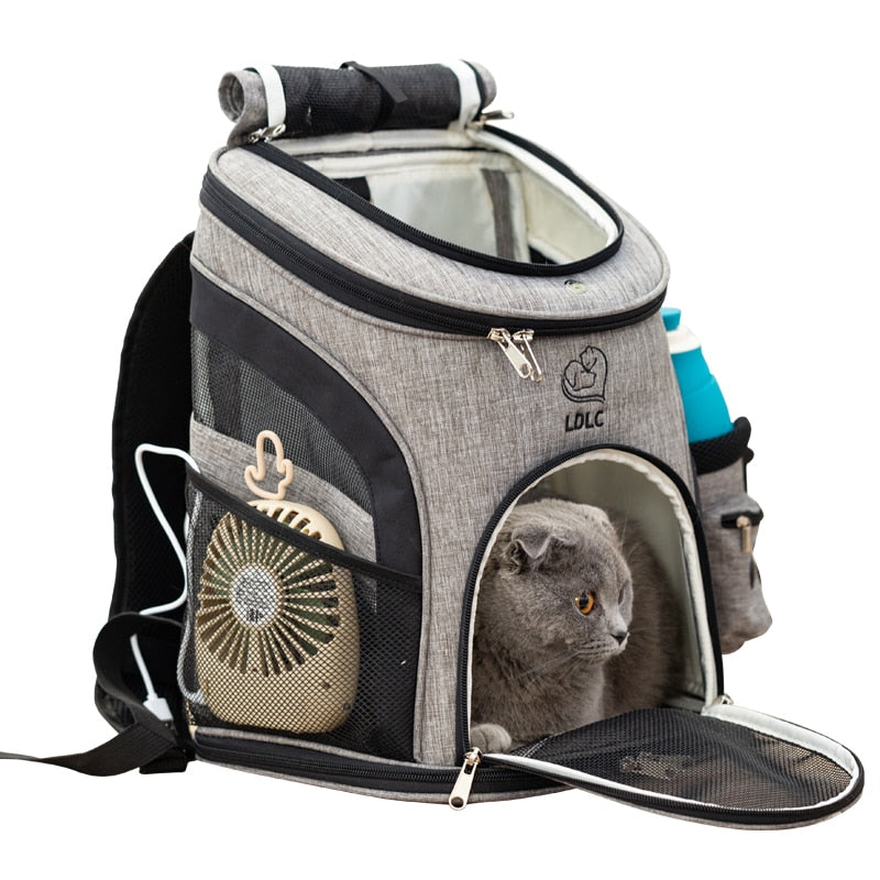 Bolsa de viaje para mascotas, Mochila deportiva portátil, plegable y transpirable, juguete para gatos y perros medianos