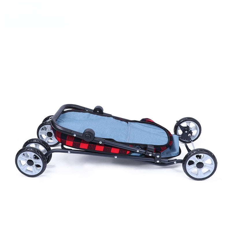 Carrito de mascotas para niños y adultos, carrito portátil para exteriores, oso de peluche, Chihuahua, Corgi, portador de perros pequeños