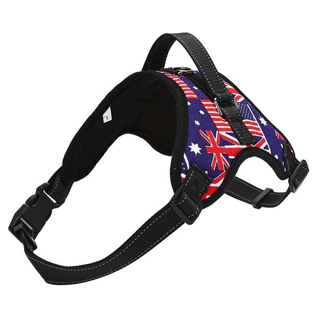 Arnés de nailon para perros, Collar acolchado de alta resistencia, tamaño Extra grande, mediano y pequeño, chaleco para perros Husky