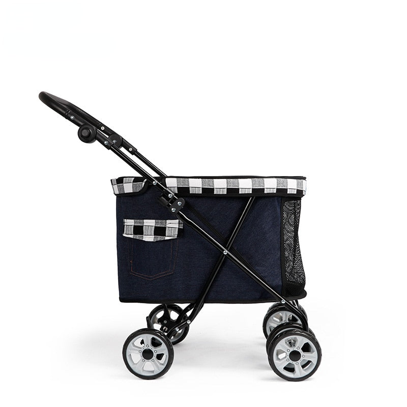Carrito de mascotas para niños y adultos, carrito portátil para exteriores, oso de peluche, Chihuahua, Corgi, portador de perros pequeños