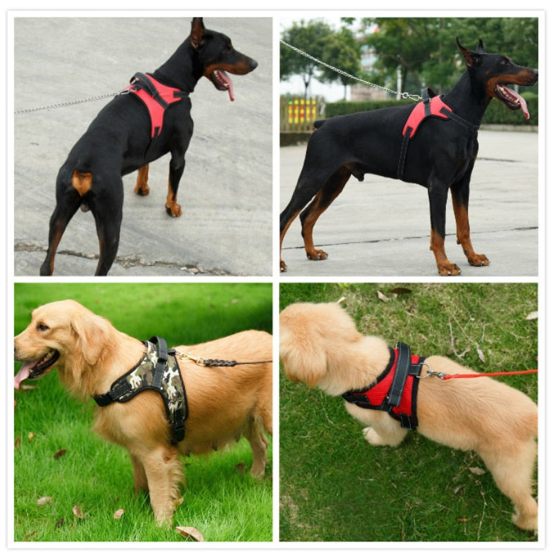Arnés de nailon para perros, Collar acolchado de alta resistencia, tamaño Extra grande, mediano y pequeño, chaleco para perros Husky