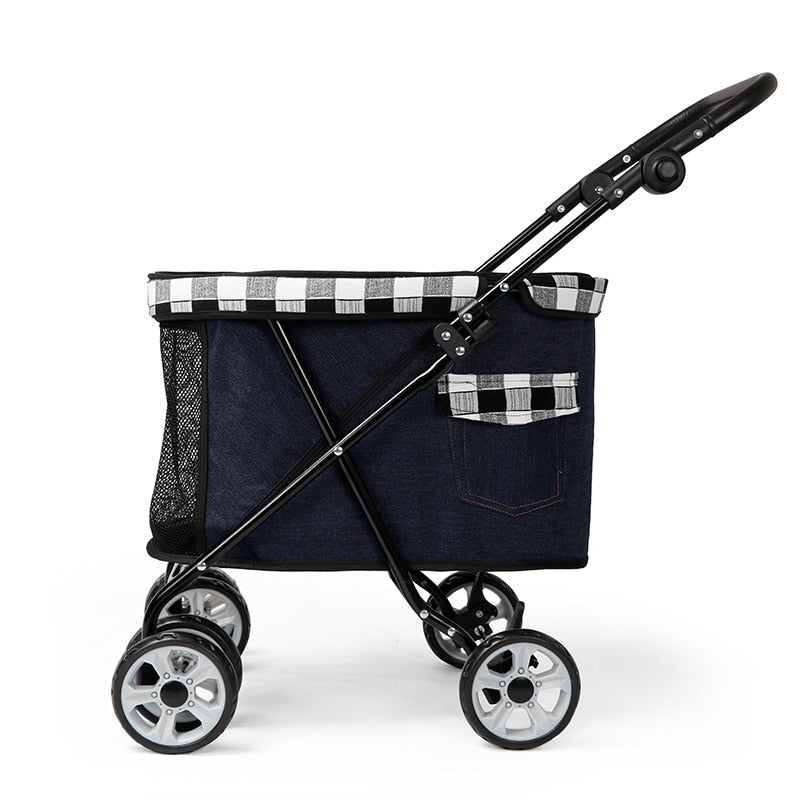 Carrito de mascotas para niños y adultos, carrito portátil para exteriores, oso de peluche, Chihuahua, Corgi, portador de perros pequeños