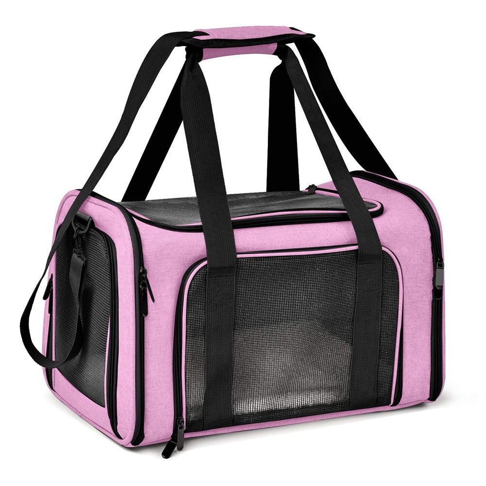 Bolsa de transporte para perros y gatos, mochila lateral suave, bolsas de viaje para mascotas, aprobada por la aerolínea, transporte para perros pequeños y gatos salientes
