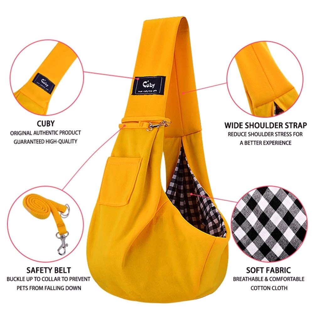 CUBY-Bolsa de transporte para mascotas, Mochila pequeña ajustable para transportar perros, cabestrillo para gatos, bolso de viaje