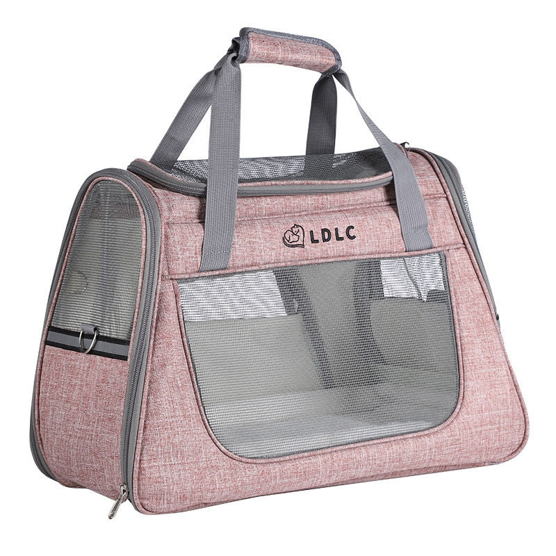 Bolsa de transporte de viaje para mascotas, caja de varilla de tracción, portátil y transpirable, bolsa de transporte para gatos, mochila para perros