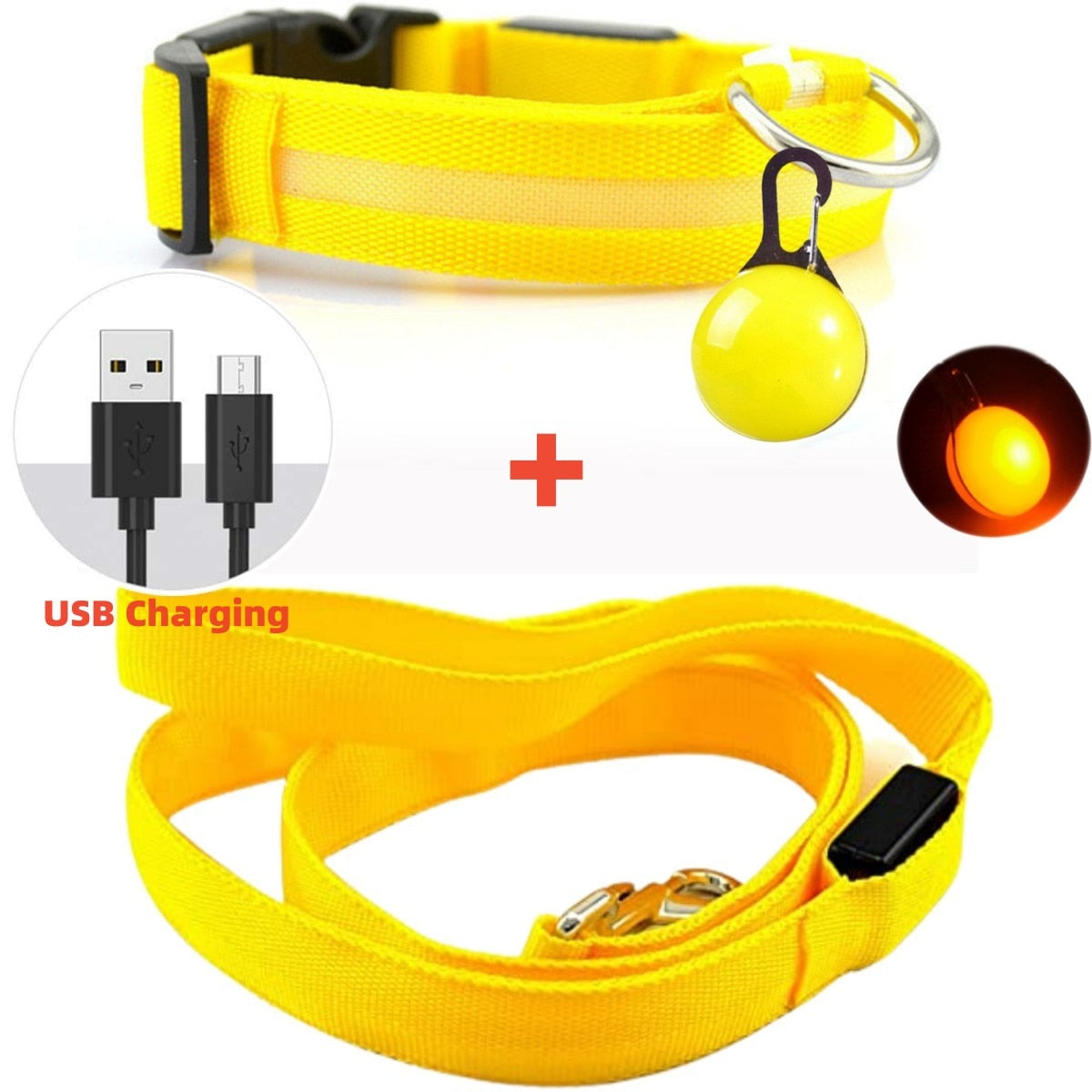 Correa Led brillante para perro, Collar luminoso con colgante, luz de lujo para perros y gatos, accesorios intermitentes de seguridad nocturna