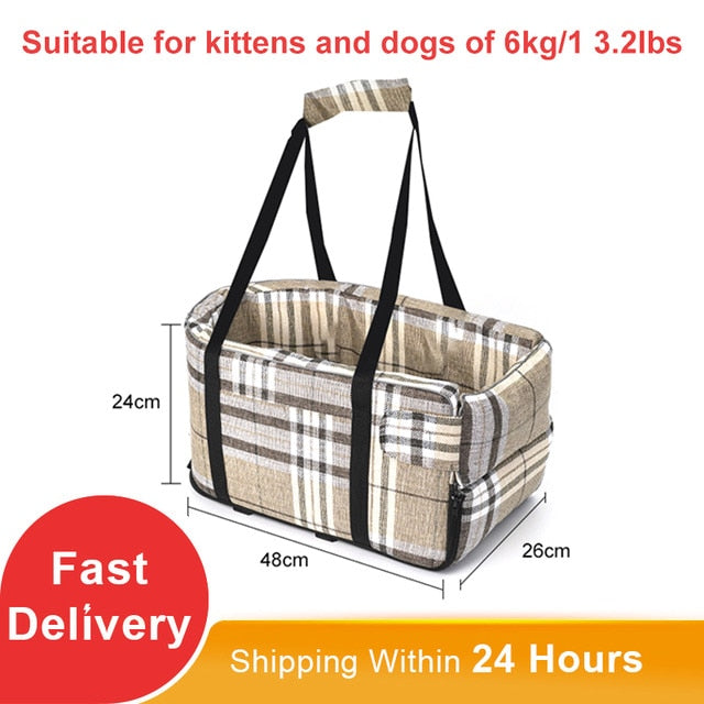 Cama portátil de viaje para gato y perro, asiento de seguridad para coche, Protector de transporte para perros pequeños, Chihuahua, Teddy