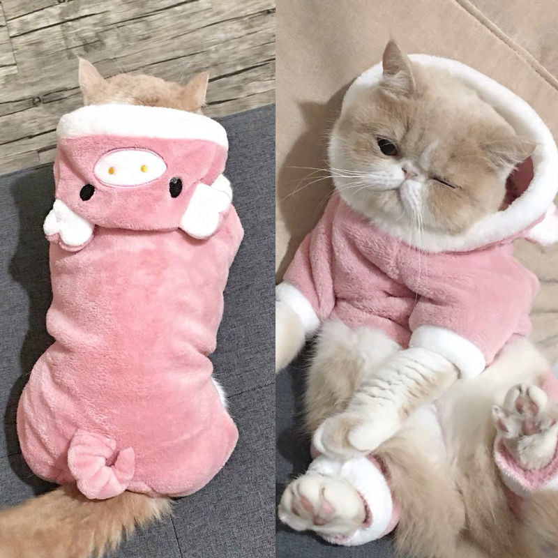 Ropa de lana suave para mascotas, sudaderas con capucha para perros pequeños, cachorros, gatos, Chihuahua, Yorkshire, disfraz de Navidad, Invierno