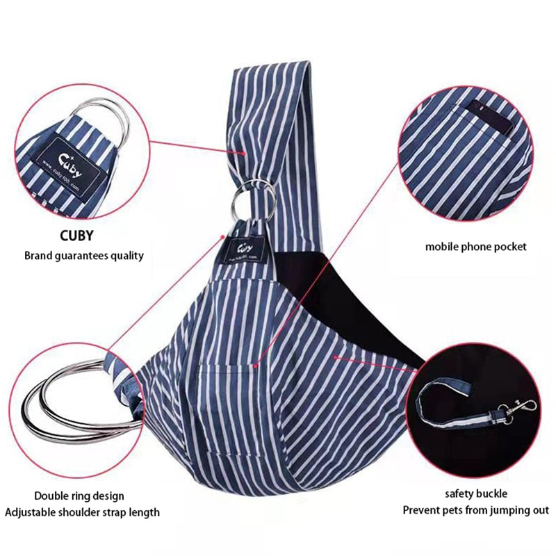 CUBY-Bolsa de transporte para mascotas, Mochila pequeña ajustable para transportar perros, cabestrillo para gatos, bolso de viaje