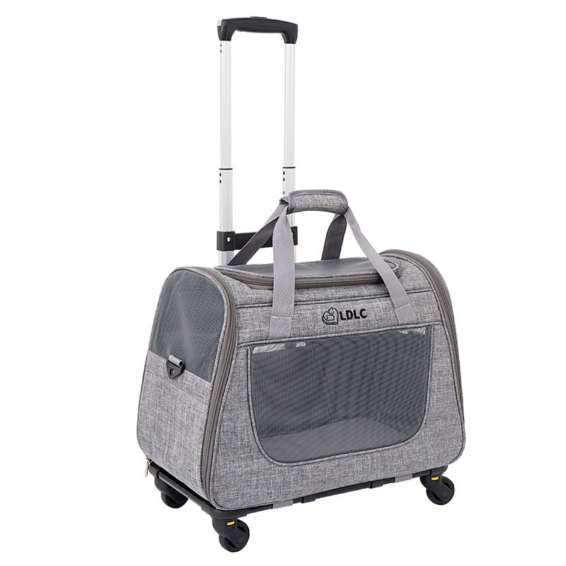 Bolsa de transporte de viaje para mascotas, caja de varilla de tracción, portátil y transpirable, bolsa de transporte para gatos, mochila para perros