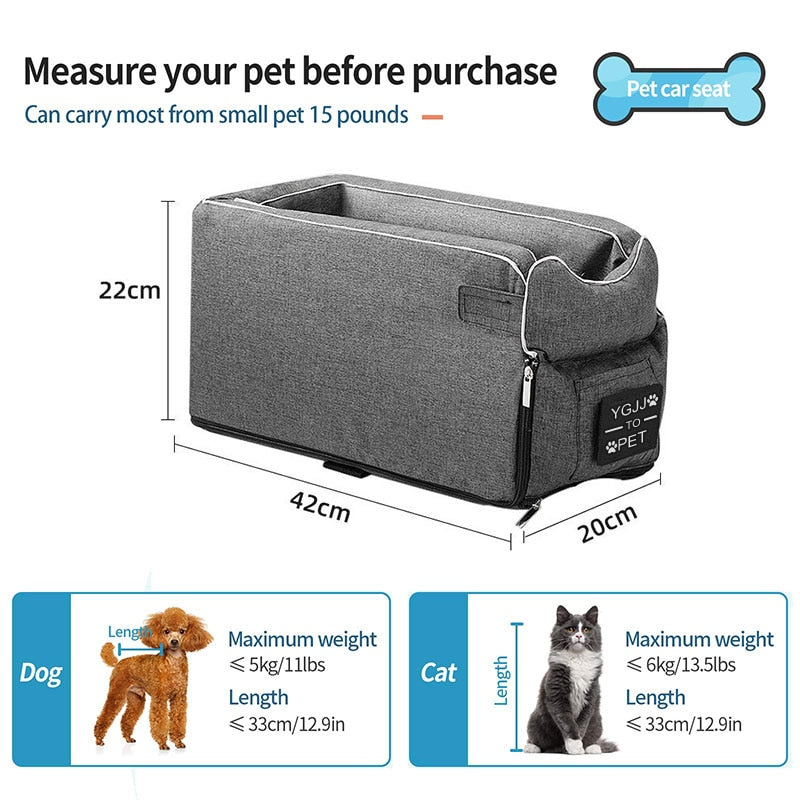 Cama portátil de viaje para gato y perro, asiento de seguridad para coche, Protector de transporte para perros pequeños, Chihuahua, Teddy