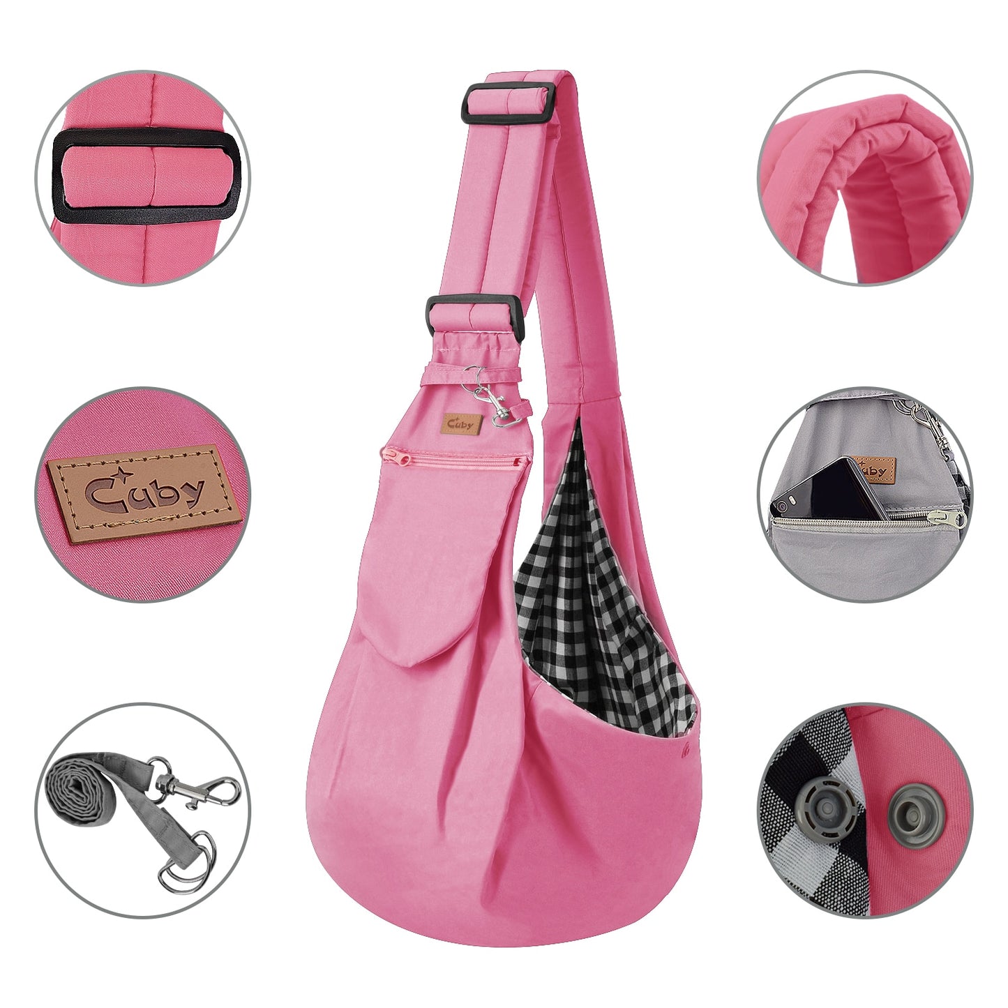 CUBY-Bolsa de transporte para mascotas, Mochila pequeña ajustable para transportar perros, cabestrillo para gatos, bolso de viaje
