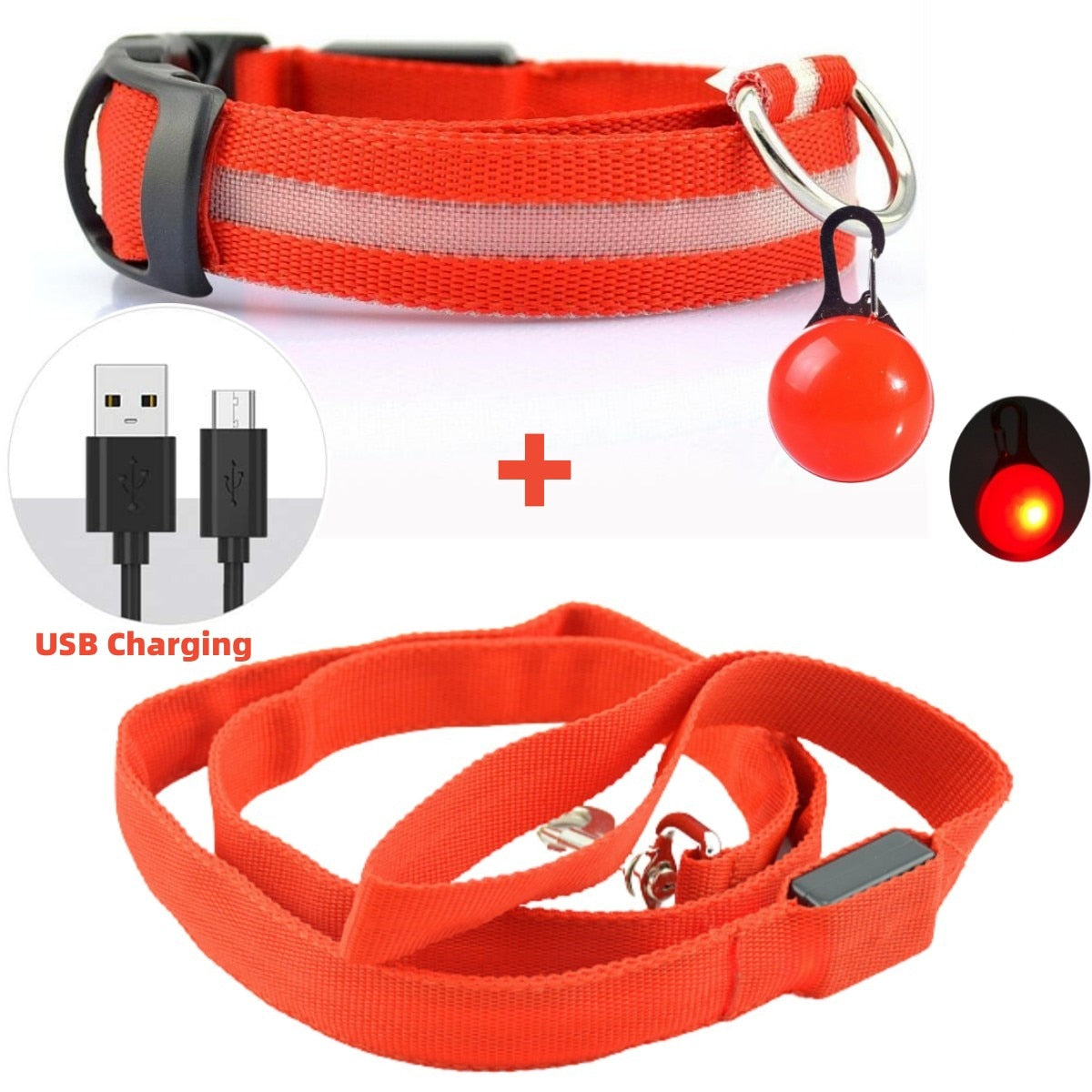Correa Led brillante para perro, Collar luminoso con colgante, luz de lujo para perros y gatos, accesorios intermitentes de seguridad nocturna