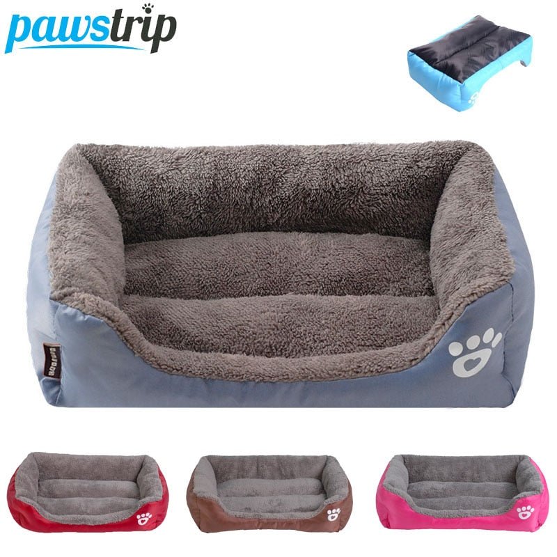 S-3XL Del Color Del Caramelo de la Pata del Animal Doméstico Sofá Camas Para Perros Impermeable Inferior Suave Fleece Caliente de la Casa Cama del Gato