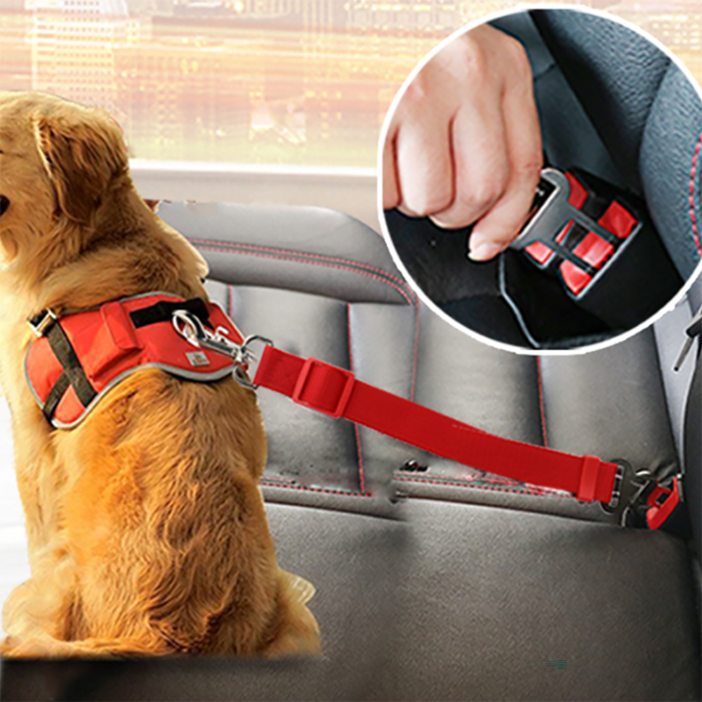Cinturón de seguridad ajustable para perro y gato, correa de seguridad para vehículo, Collar de tracción de viaje, arnés para perro, Clip de plomo, producto para mascotas