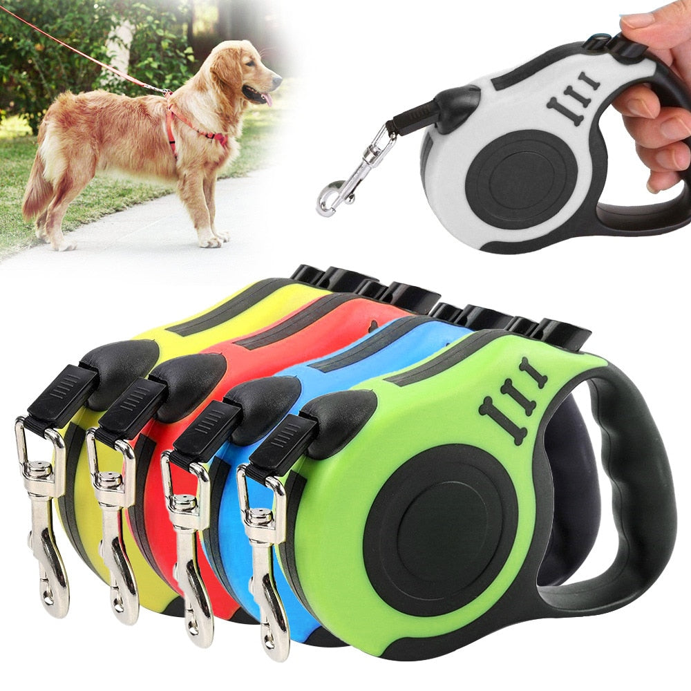 Correa de nailon retráctil para perro, extensión automática de plomo para gato, caminar, correr, ruleta, productos para mascotas, 3m/5m