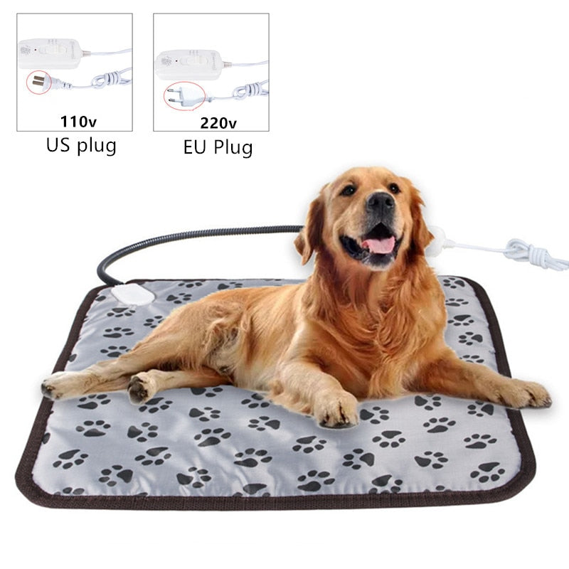 Almohadilla de calefacción eléctrica impermeable para mascotas, calentador de cama de invierno para perros y gatos, manta cálida, enchufe europeo y estadounidense, 3 modos, 45cm x 45cm
Almohadilla de calefacción eléctrica im