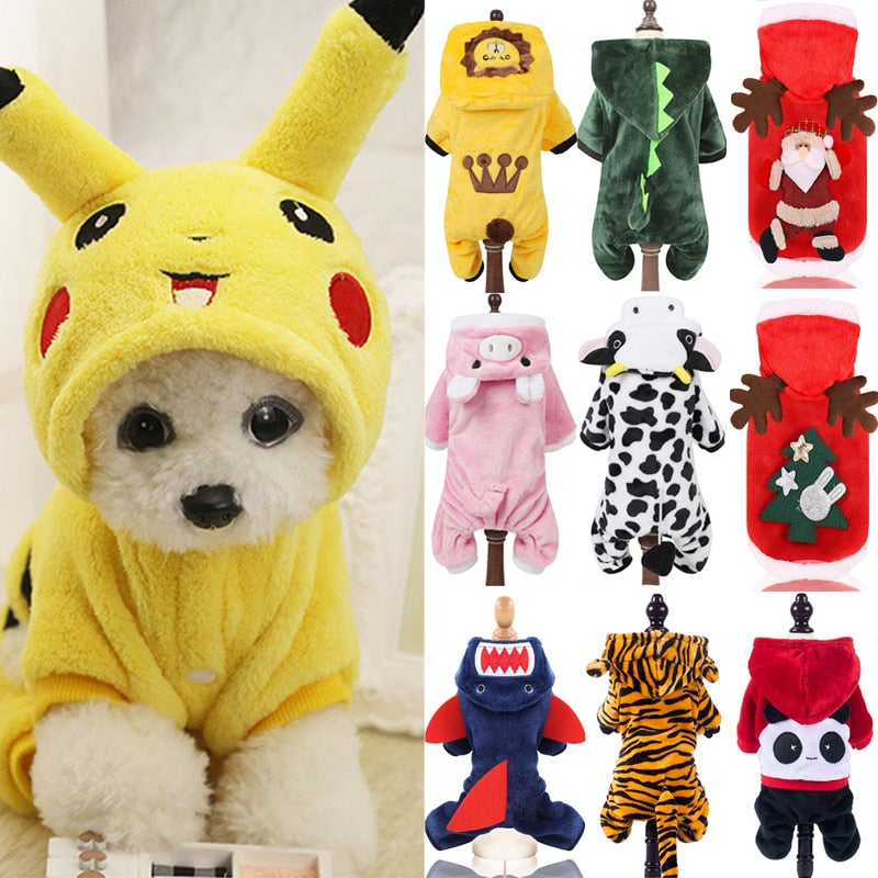 Ropa de lana suave para mascotas, sudaderas con capucha para perros pequeños, cachorros, gatos, Chihuahua, Yorkshire, disfraz de Navidad, Invierno