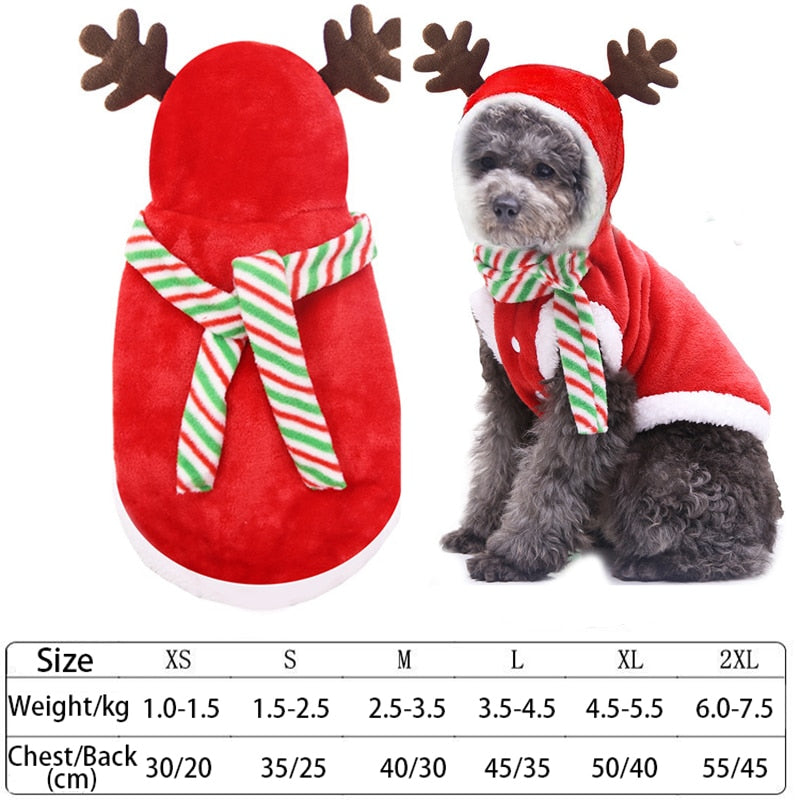 Ropa de lana suave para mascotas, sudaderas con capucha para perros pequeños, cachorros, gatos, Chihuahua, Yorkshire, disfraz de Navidad, Invierno