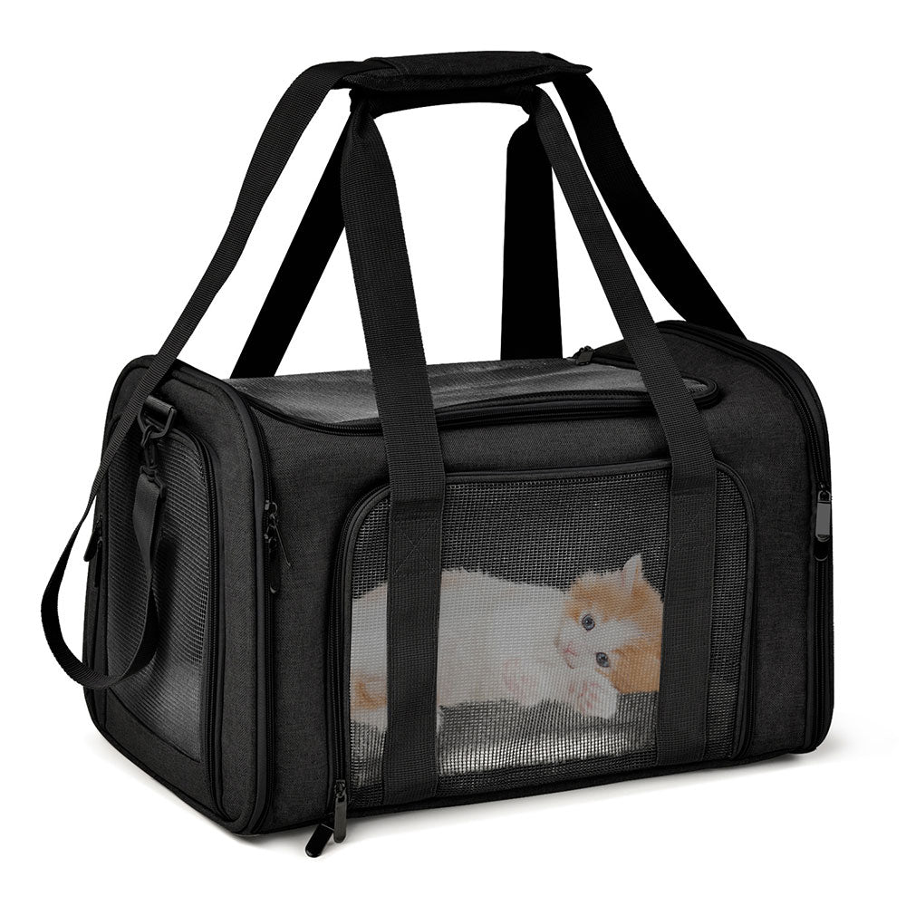 Bolsa de transporte para perros y gatos, mochila lateral suave, bolsas de viaje para mascotas, aprobada por la aerolínea, transporte para perros pequeños y gatos salientes