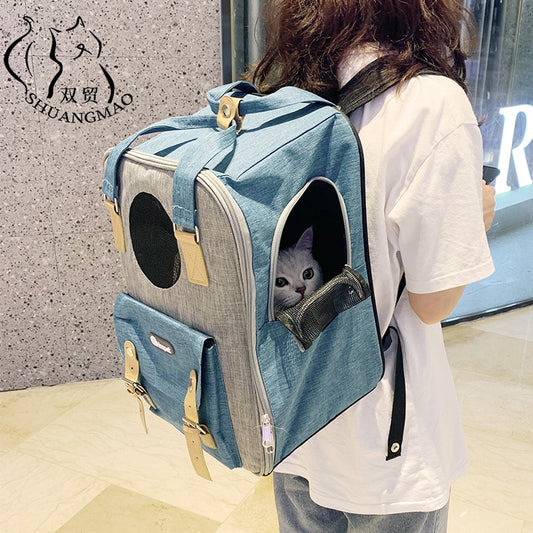 Mochila porta gato para mascotas, bolsa de viaje para gatos pequeños, bolsa de transporte para cachorros, productos portátiles, 5 estilos